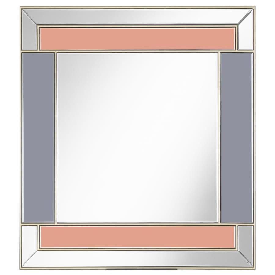 Braylin Rectangular Wall Mirror Champagne and Grey