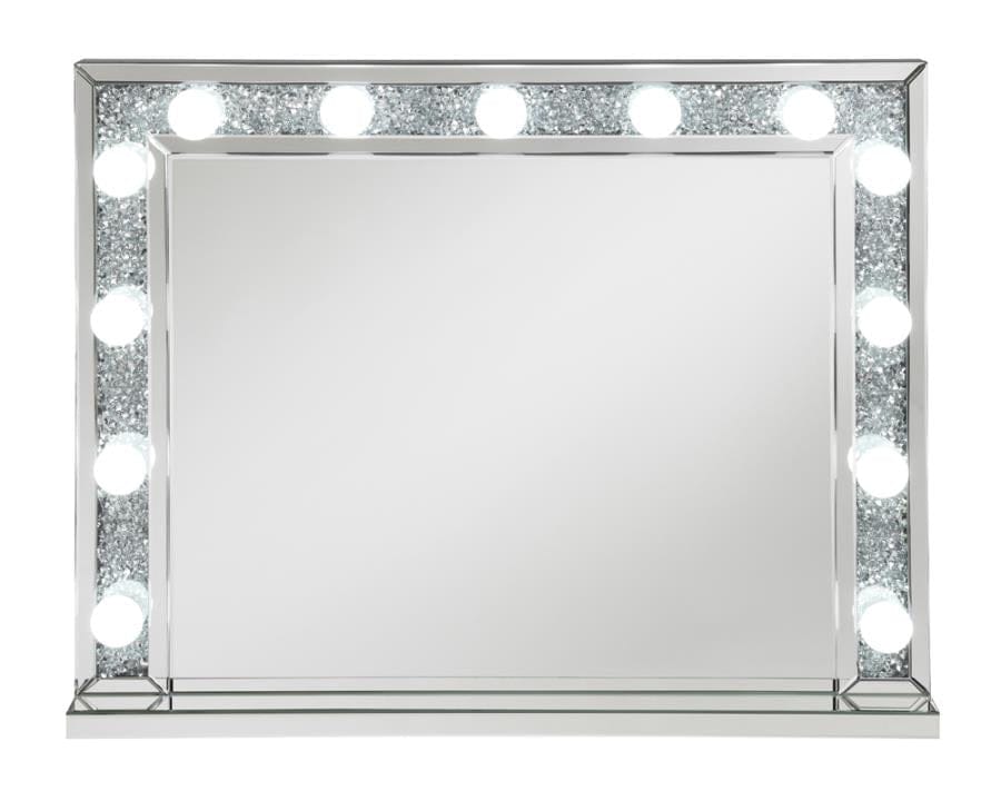 Wilmer Rectangular Table Mirror with Lighting Silver