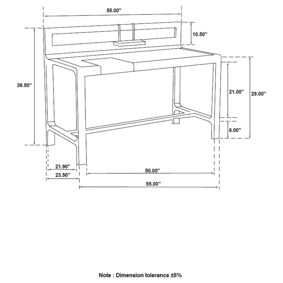 Purston Writing Desk with Hidden Storage Black and Brass