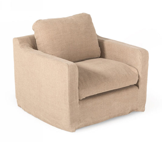 Divani Casa Admiral - Modern Classic Sand Fabric Armchair