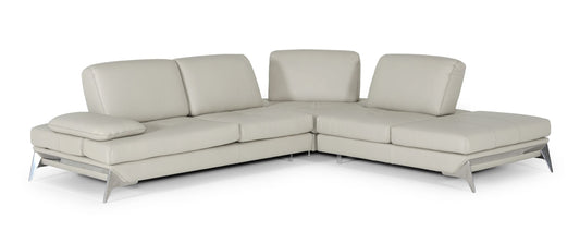 Nova Domus Andrea - Modern Grey Leather Sectional Sofa