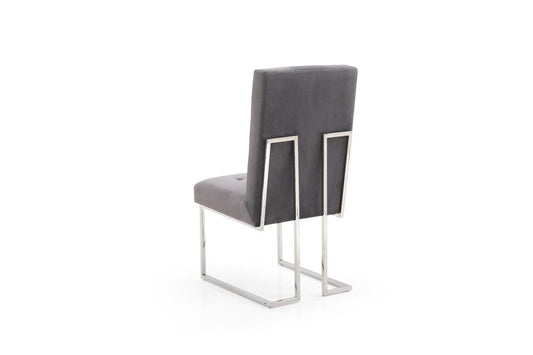 Modrest Legend Modern Grey Fabric & Stainless Steel Dining Chair (Set of 2)