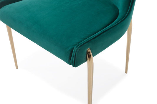 Modrest Nigel Modern Green Velvet & Gold Dining Chair (Set of 2)