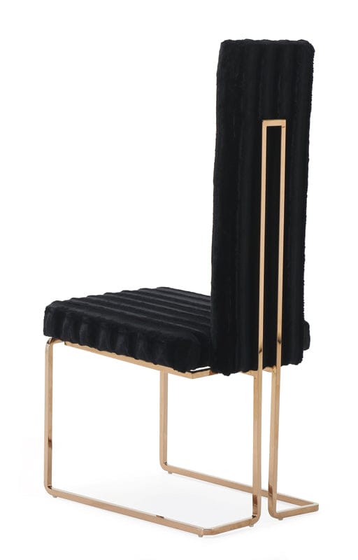 Modrest Kingsley Modern Black & Rosegold Dining Chair (Set of 2)