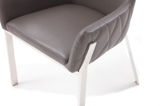 Modrest Robin Modern Grey Bonded Leather Dining Chair