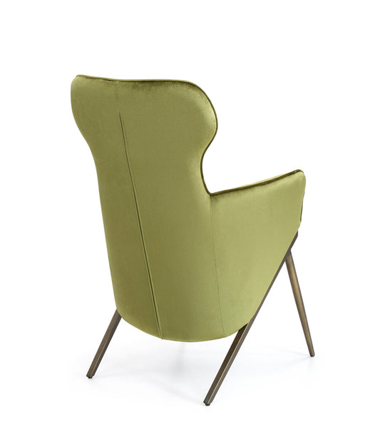 Modrest Coreen Modern Green Velvet Accent Chair