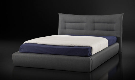 Modrest Barista - Eastern King Italian Modern Dark Blue Upholstered Bed