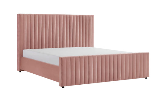 Eastern King Modrest Beverly - Modern Mauve Velvet Bed