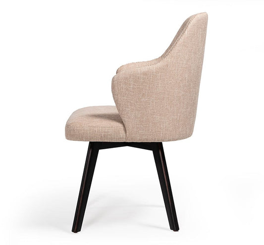 A&X Caligari Modern Beige Fabric Dining Chair (Set of 2)