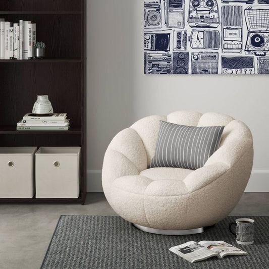 Modrest Dacano - White Sherpa Accent Chair