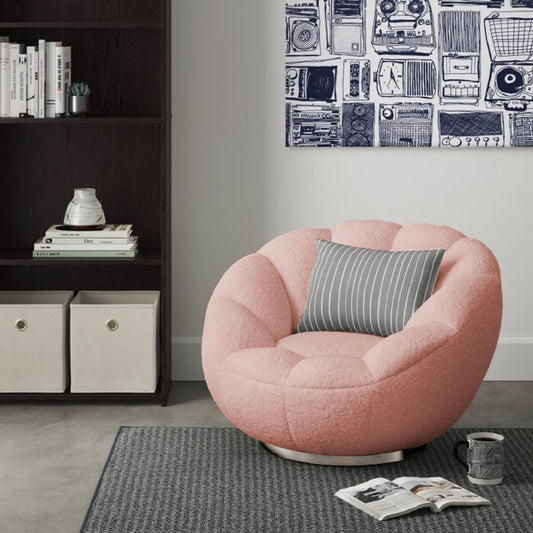 Modrest Dacano - Pink Sherpa Accent Chair