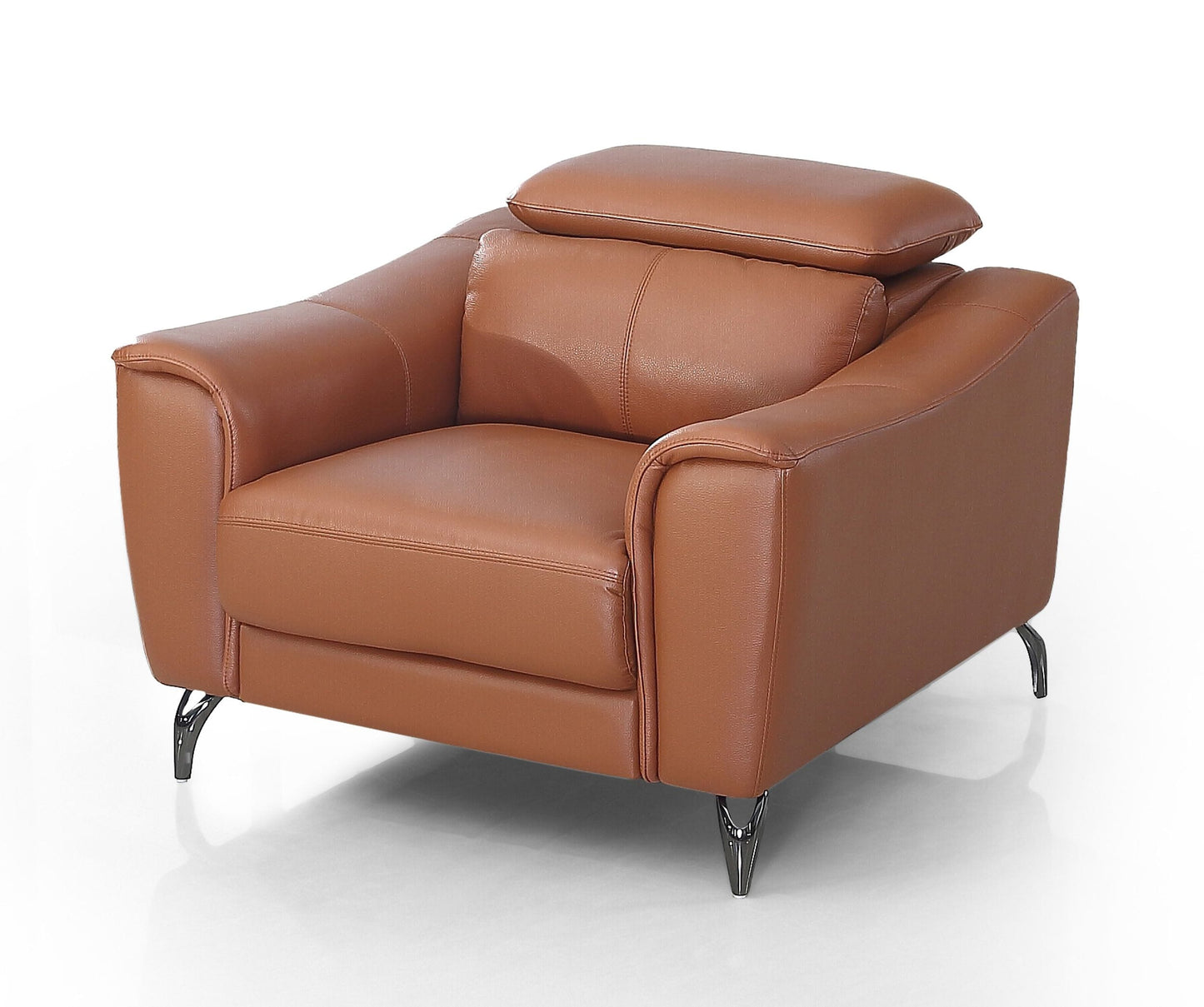 Divani Casa Danis - Modern Cognac Leather Brown Chair
