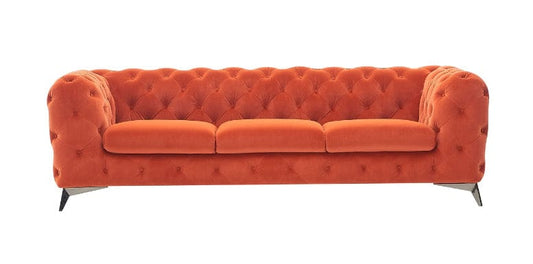 Divani Casa Delilah - Modern Orange Fabric Sofa