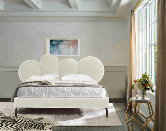 Modrest Destiny - Queen Contemporary White Sherpa Bubble Bed