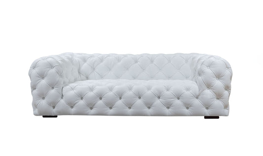 Divani Casa Dexter - Transitional White Full Italian Leather Sofa