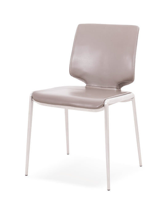 Modrest Eileen - Modern Dark Grey Eco-Leather Dining Chair (Set of 2)