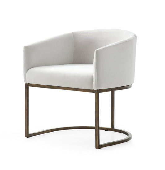 Modrest Elisa - Modern Beige Velvet & Brass Dining Chair