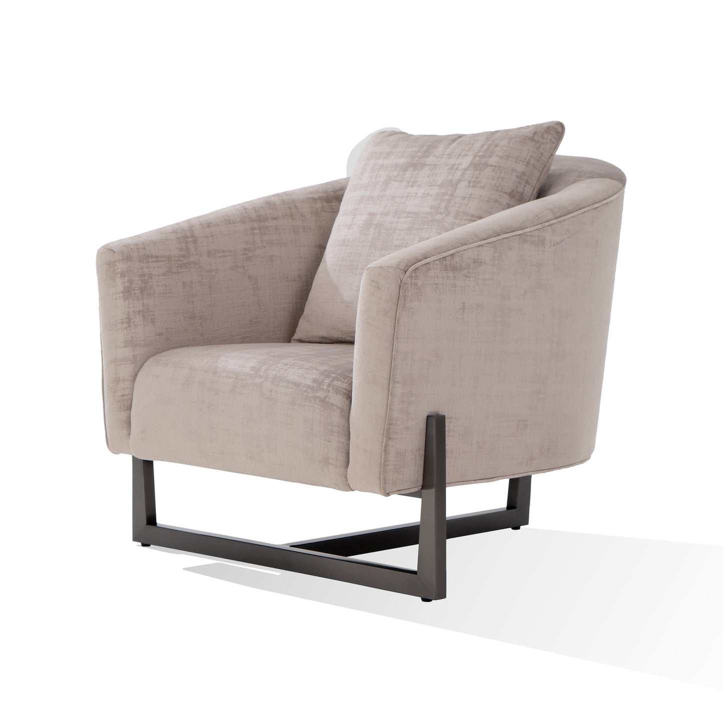 Modrest Forbis - Contemporary Light Grey Fabric Accent Chair