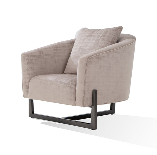 Modrest Forbis - Contemporary Light Grey Fabric Accent Chair