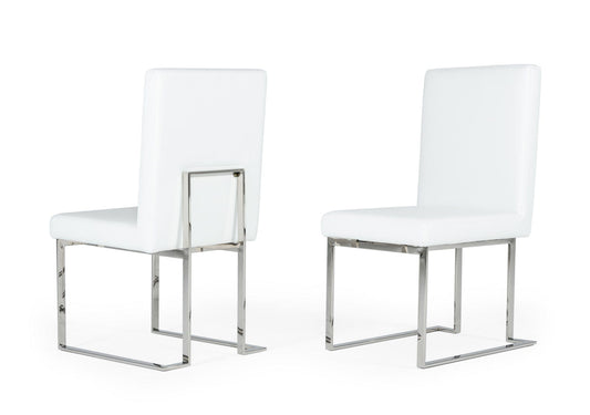 Modrest Fowler - Modern White Leatherette Dining Chair Set of 2