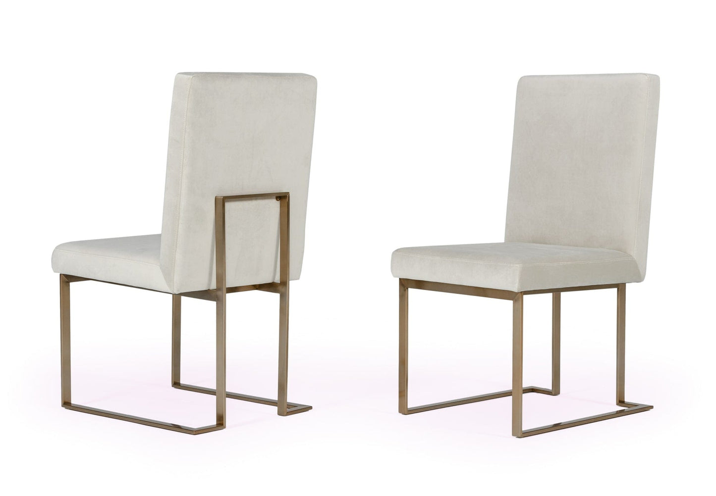 Modrest Fowler - Modern Grey Velvet Dining Chair Set of 2