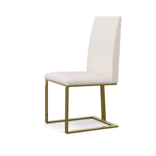 Modrest Frankie - Contemporary White & Gold Dining Chair