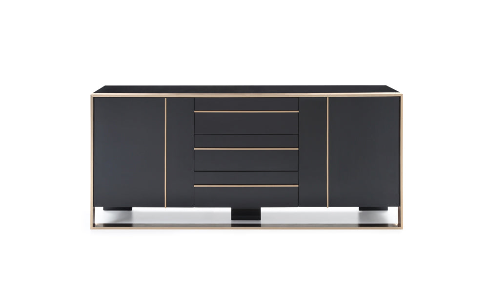 Nova Domus Cartier Modern Black & Rosegold Buffet
