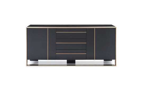 Nova Domus Cartier Modern Black & Rosegold Buffet