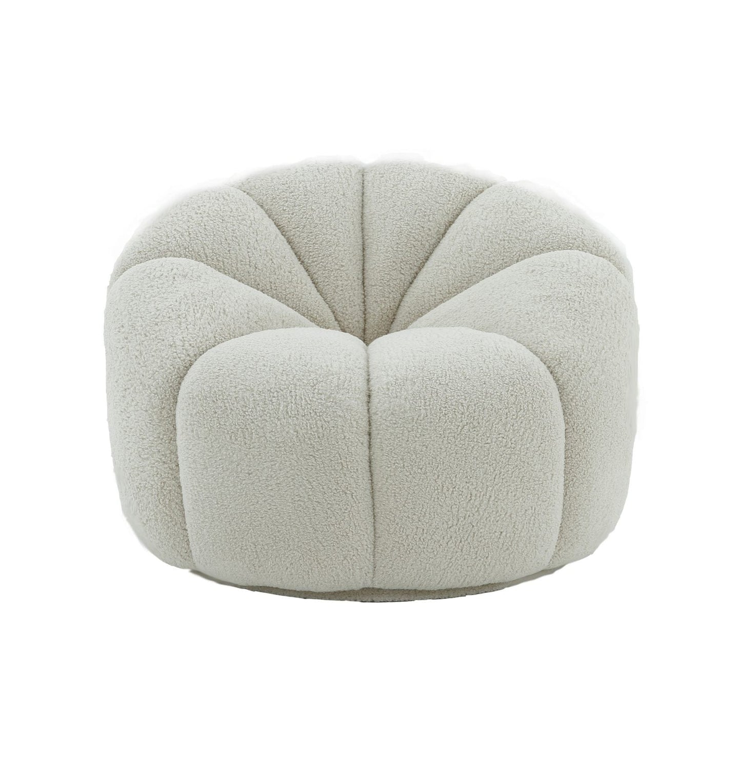 Divani Casa Gadson - Contemporary White Sherpa Swivel Chair Accent Chair