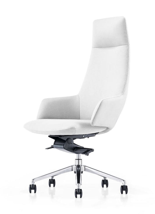 Modrest Gates - Modern White High Back Executive Office Chair