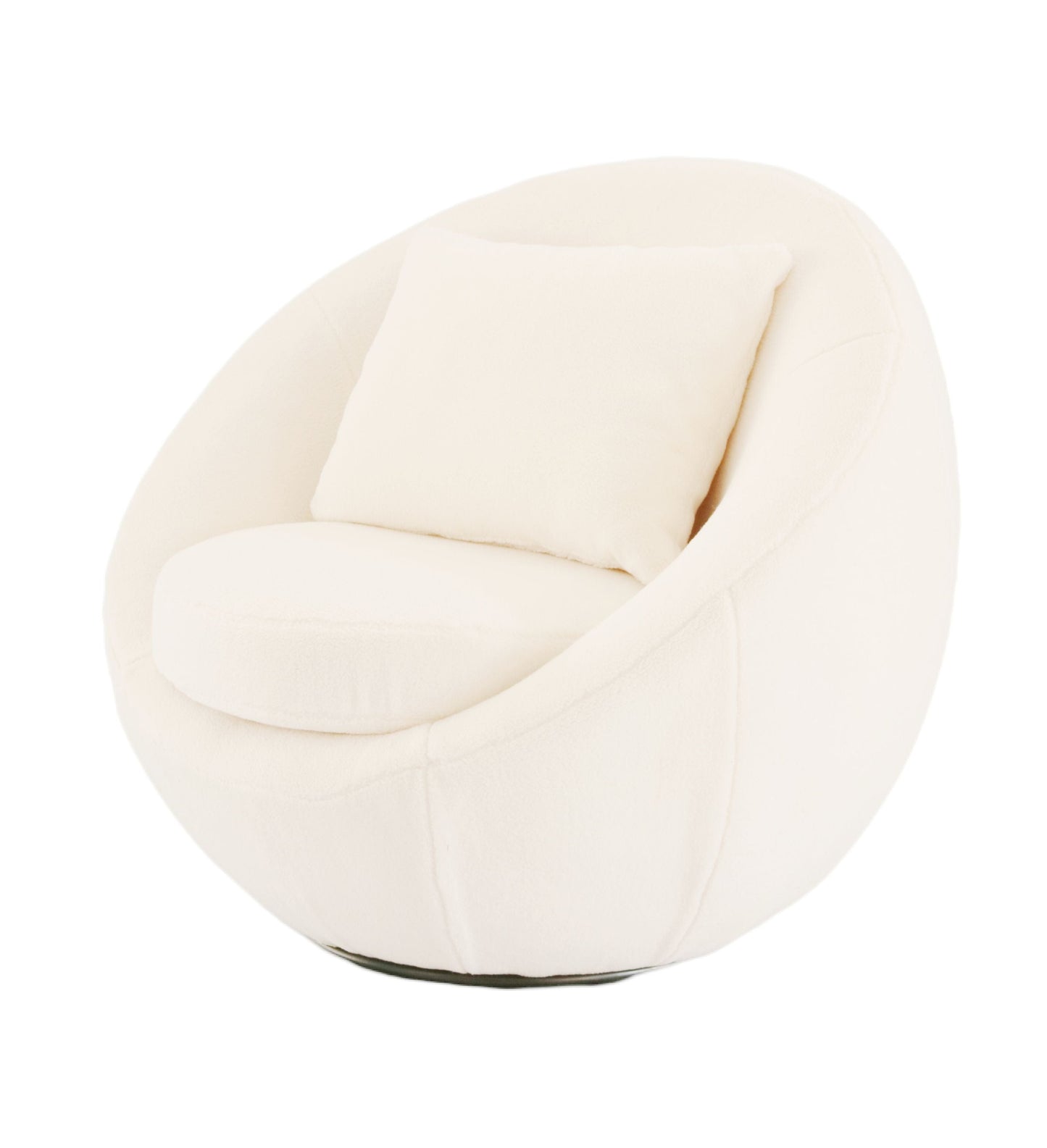 Modrest Gypsum - Modern White Swivel Accent Chair