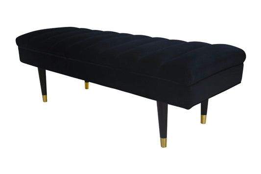 Divani Casa Ritner Modern Black Velvet Bench