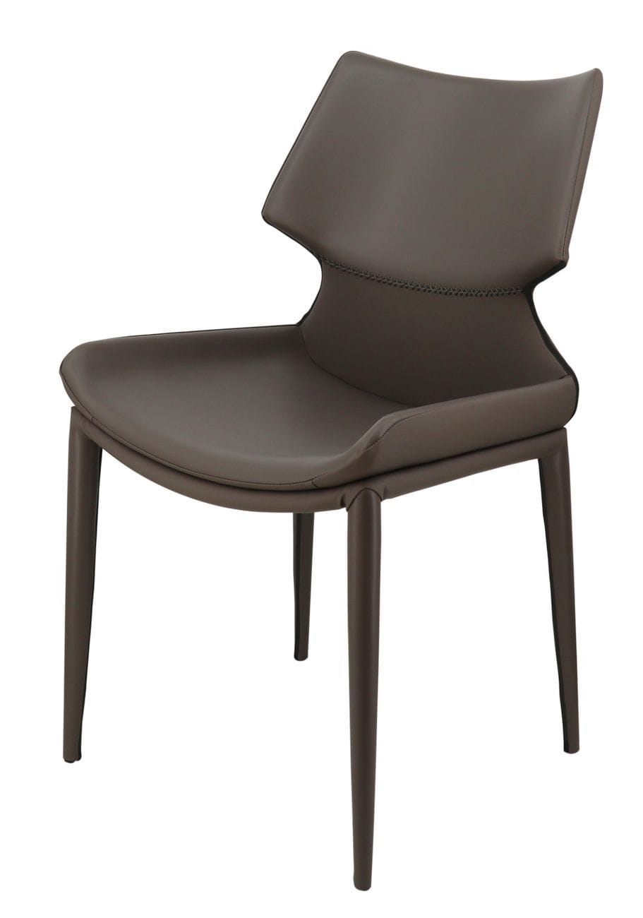 Modrest Helwig Contemporary Grey Eco-Leather Dining Chair (Set of 2)