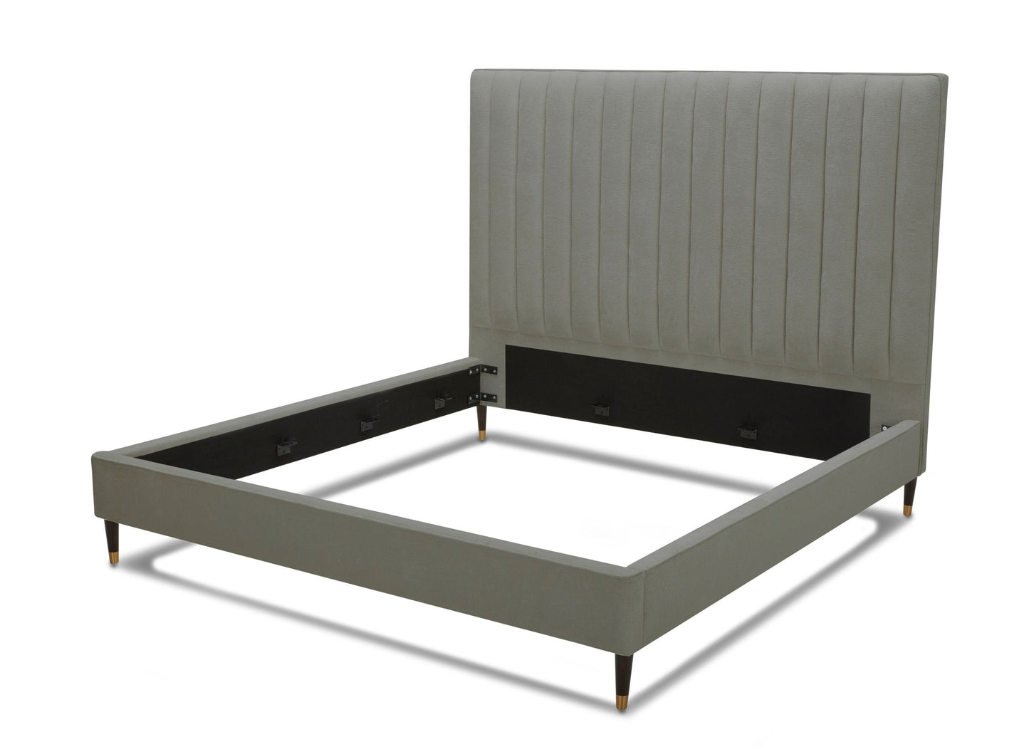 Modrest Hemlock - California King Modern Grey Velvet Bed