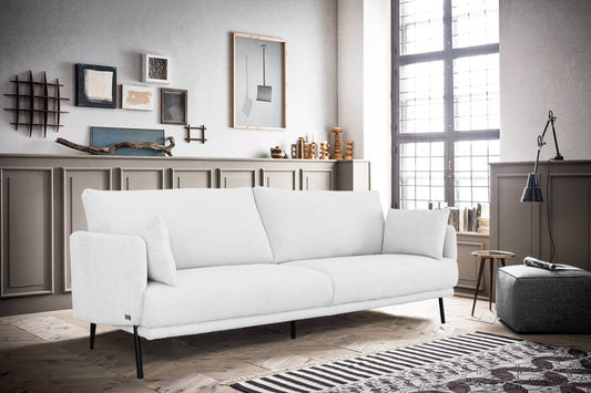Divani Casa Higgins - Modern White Fabric Loveseat