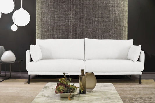 Divani Casa Higgins - Modern White Fabric Sofa