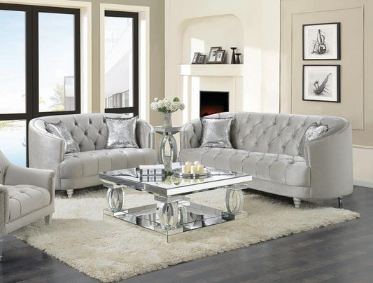 Avonlea 2-piece Tufted Living Room Set Grey