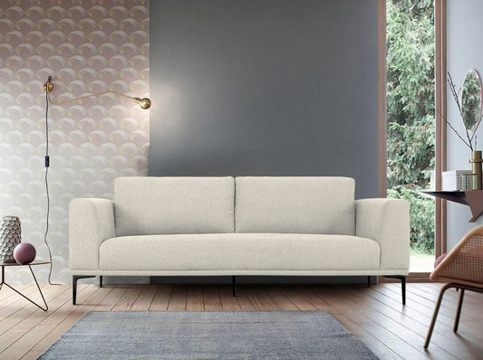 Divani Casa Jada - Modern Light Beige Fabric Loveseat