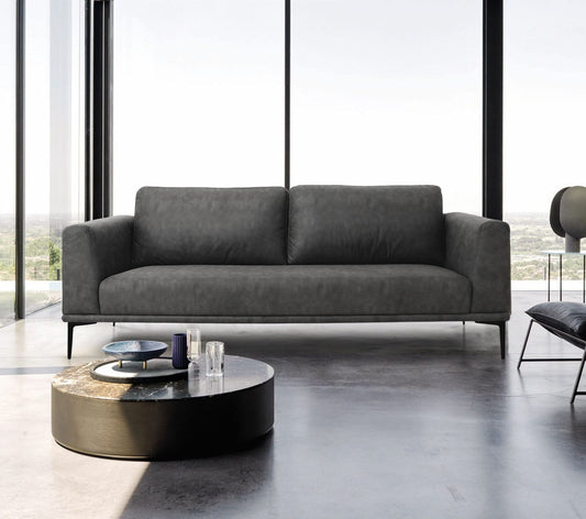 Divani Casa Jada - Modern Dark Grey Loveseat