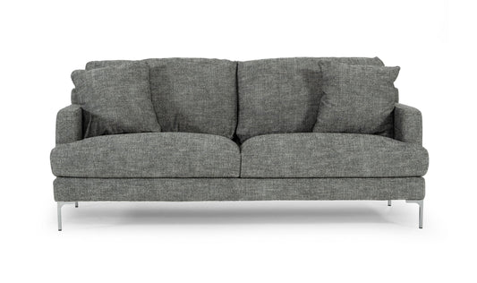 Divani Casa Janina - Modern Dark Grey Fabric Sofa