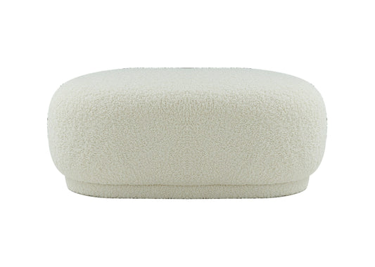 Divani Casa Kael - Contemporary White Sherpa Ottoman