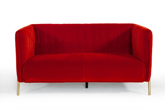 Divani Casa Karla - Modern Red & Orange Dual-tone Velvet Sofa