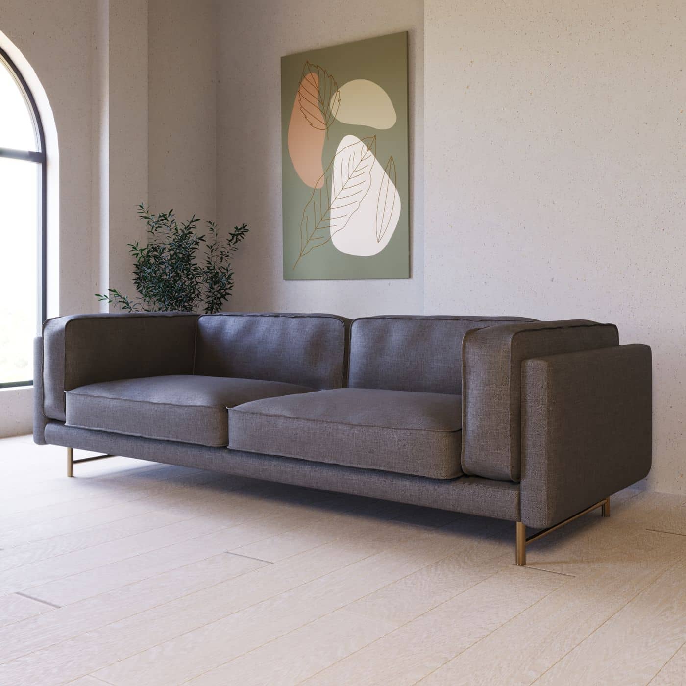 Divani Casa Keswick - Modern Grey Fabric Sofa