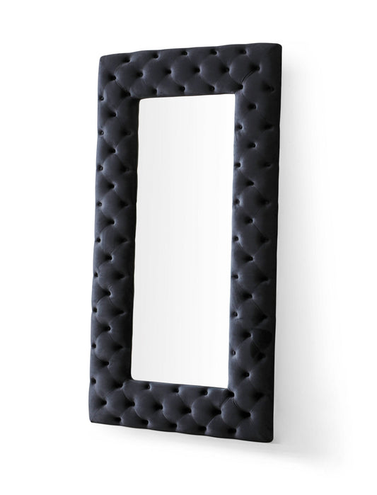 Modrest Legend - Transitional Black Velvet Floor Mirror