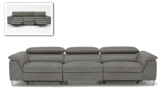 Divani Casa Maine - Modern Dark Grey Fabric Sofa w/ Electric Recliners