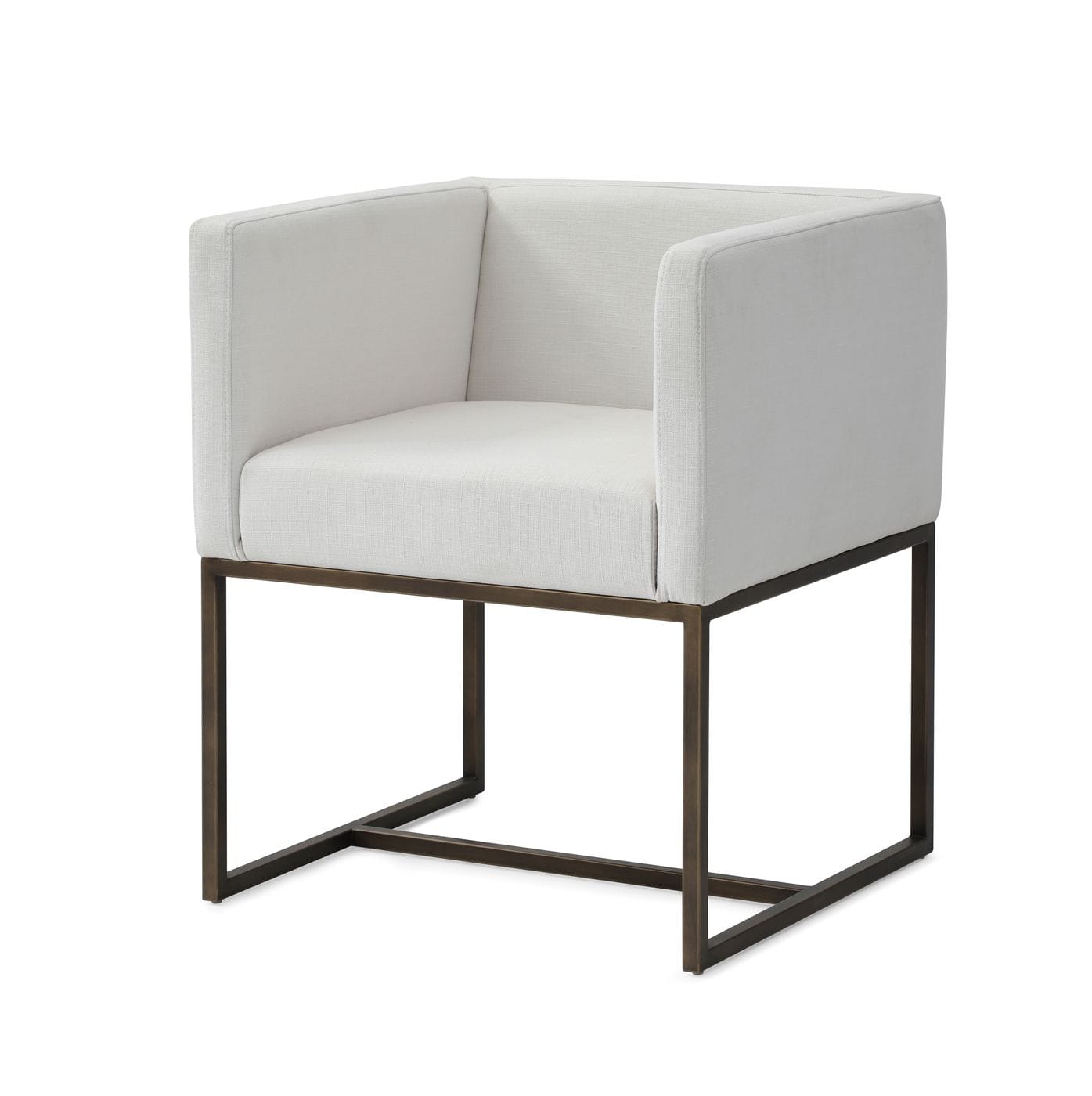 Modrest Marty - Modern Off-White & Copper Antique Brass Dining Chair