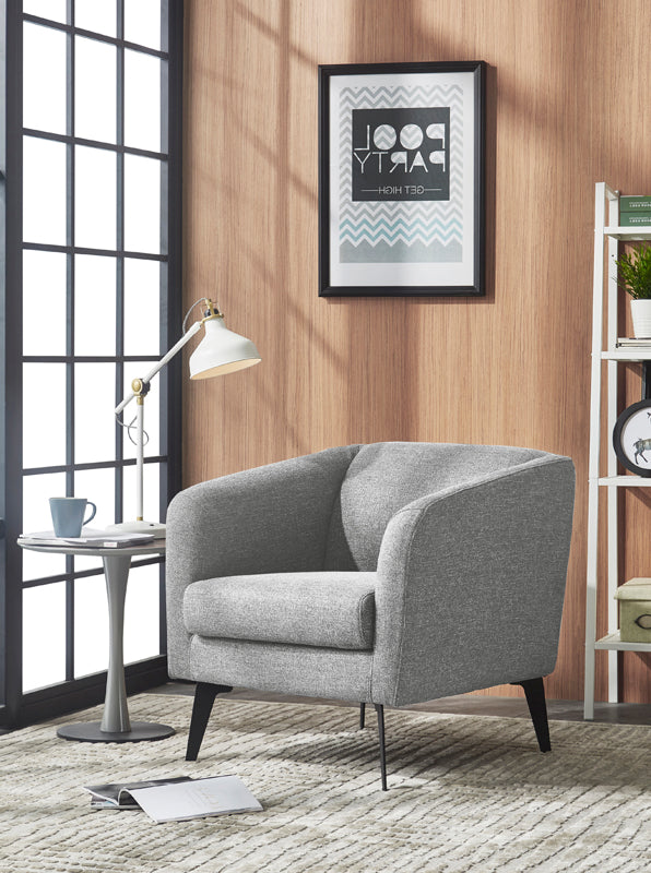 Divani Casa Bannack Modern Light Grey Fabric Lounge Chair