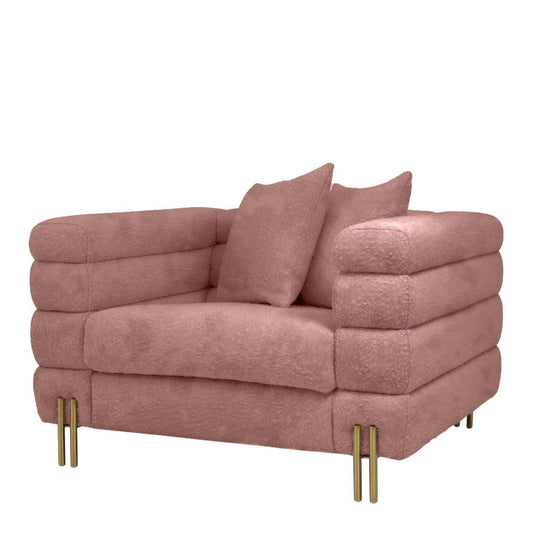 Divani Casa Branson - Pink Velvet Accent Chair