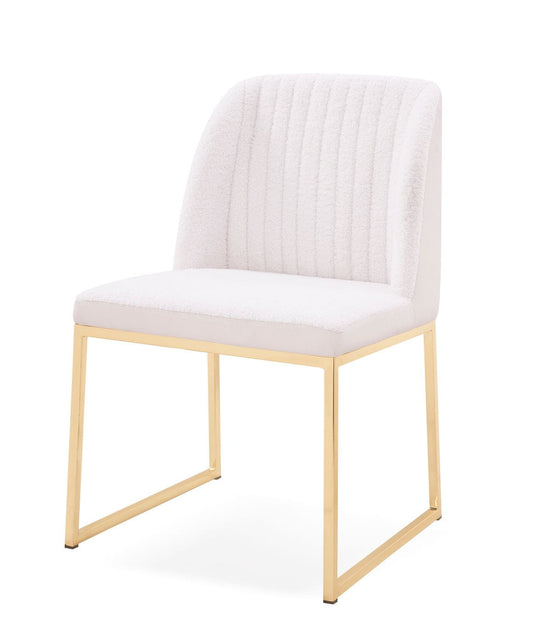 Modrest Muir - Modern White Sherpa Dining Chair (Set of 2)