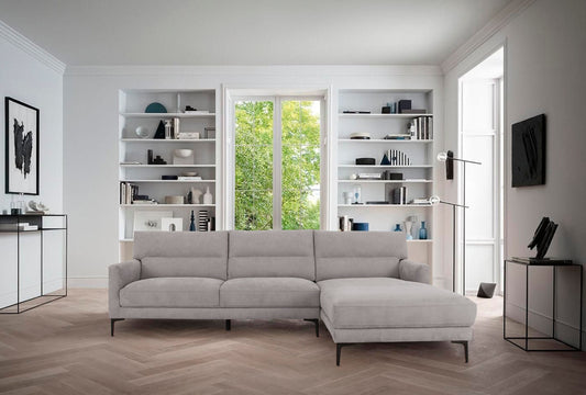 Divani Casa Paraiso - Modern Grey Fabric Right Facing Sectional Sofa